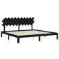 vidaXL Estructura de cama con cabecero madera maciza negro 200x200 cm vidaXL Estructura de cama con cabecero madera maciza negro 200x200 cm