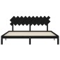 vidaXL Estructura de cama con cabecero madera maciza negro 200x200 cm vidaXL Estructura de cama con cabecero madera maciza negro 200x200 cm