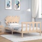vidaXL Estructura de cama con cabecero madera maciza 100x200 cm