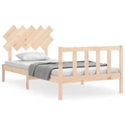 vidaXL Estructura de cama con cabecero madera maciza 100x200 cm