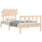 vidaXL Estructura de cama con cabecero madera maciza 100x200 cm