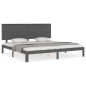 vidaXL Estructura de cama con cabecero madera maciza gris 200x200 cm vidaXL Estructura de cama con cabecero madera maciza gris 200x200 cm