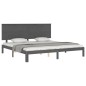 vidaXL Estructura de cama con cabecero madera maciza gris 200x200 cm vidaXL Estructura de cama con cabecero madera maciza gris 200x200 cm