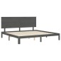 vidaXL Estructura de cama con cabecero madera maciza gris 200x200 cm vidaXL Estructura de cama con cabecero madera maciza gris 200x200 cm