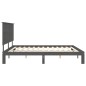 vidaXL Estructura de cama con cabecero madera maciza gris 200x200 cm vidaXL Estructura de cama con cabecero madera maciza gris 200x200 cm
