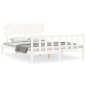 vidaXL Estructura de cama con cabecero madera maciza blanco 160x200 cm vidaXL Estructura de cama con cabecero madera maciza blanco 160x200 cm