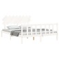vidaXL Estructura de cama con cabecero madera maciza blanco 160x200 cm vidaXL Estructura de cama con cabecero madera maciza blanco 160x200 cm