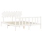 vidaXL Estructura de cama con cabecero madera maciza blanco 160x200 cm vidaXL Estructura de cama con cabecero madera maciza blanco 160x200 cm