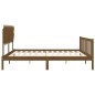 vidaXL Estructura cama y cabecero madera maciza marrón miel 200x200 cm