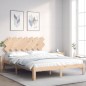 vidaXL Estructura de cama con cabecero madera maciza 140x190 cm