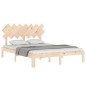 vidaXL Estructura de cama con cabecero madera maciza 140x190 cm