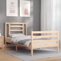 vidaXL Estructura de cama con cabecero madera maciza 100x200 cm vidaXL Estructura de cama con cabecero madera maciza 100x200 cm