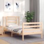 vidaXL Estructura de cama con cabecero madera maciza 100x200 cm vidaXL Estructura de cama con cabecero madera maciza 100x200 cm