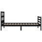vidaXL Estructura de cama con cabecero madera maciza negro 100x200 cm vidaXL Estructura de cama con cabecero madera maciza negro 100x200 cm