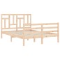 vidaXL Estructura de cama con cabecero madera maciza 140x190 cm