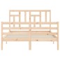 vidaXL Estructura de cama con cabecero madera maciza 140x190 cm
