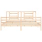 vidaXL Estructura de cama de matrimonio con cabecero madera maciza