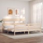 vidaXL Estructura de cama con cabecero madera maciza 200x200 cm vidaXL Estructura de cama con cabecero madera maciza 200x200 cm