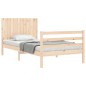 vidaXL Estructura de cama con cabecero madera maciza 100x200 cm