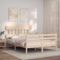 vidaXL Estructura de cama de matrimonio con cabecero madera maciza vidaXL Estructura de cama de matrimonio con cabecero madera maciza