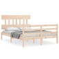 vidaXL Estructura de cama de matrimonio con cabecero madera maciza vidaXL Estructura de cama de matrimonio con cabecero madera maciza