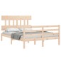 vidaXL Estructura de cama de matrimonio con cabecero madera maciza vidaXL Estructura de cama de matrimonio con cabecero madera maciza