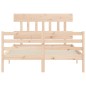 vidaXL Estructura de cama de matrimonio con cabecero madera maciza vidaXL Estructura de cama de matrimonio con cabecero madera maciza