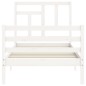 vidaXL Estructura de cama individual con cabecero madera maciza blanco vidaXL Estructura de cama individual con cabecero madera maciza blanco