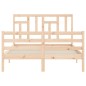 vidaXL Estructura de cama de matrimonio con cabecero madera maciza vidaXL Estructura de cama de matrimonio con cabecero madera maciza
