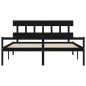 vidaXL Cama matrimonio personas mayores cabecero madera maciza negro