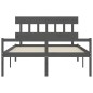 vidaXL Cama de matrimonio personas mayores cabecero madera maciza gris vidaXL Cama de matrimonio personas mayores cabecero madera maciza gris