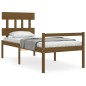 vidaXL Cama personas mayores cabecero madera marrón miel 100x200 cm