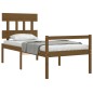 vidaXL Cama personas mayores cabecero madera marrón miel 100x200 cm