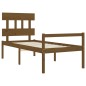 vidaXL Cama personas mayores cabecero madera marrón miel 100x200 cm