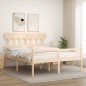 vidaXL Cama de matrimonio para personas mayores cabecero madera maciza vidaXL Cama de matrimonio para personas mayores cabecero madera maciza