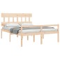vidaXL Cama de matrimonio para personas mayores cabecero madera maciza vidaXL Cama de matrimonio para personas mayores cabecero madera maciza