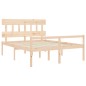 vidaXL Cama de matrimonio para personas mayores cabecero madera maciza vidaXL Cama de matrimonio para personas mayores cabecero madera maciza