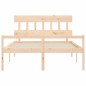 vidaXL Cama de matrimonio para personas mayores cabecero madera maciza vidaXL Cama de matrimonio para personas mayores cabecero madera maciza
