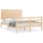 vidaXL Estructura de cama con cabecero madera maciza 140x190 cm vidaXL Estructura de cama con cabecero madera maciza 140x190 cm