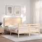 vidaXL Estructura de cama con cabecero madera maciza 140x190 cm vidaXL Estructura de cama con cabecero madera maciza 140x190 cm