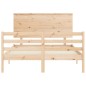 vidaXL Estructura de cama con cabecero madera maciza 140x190 cm vidaXL Estructura de cama con cabecero madera maciza 140x190 cm