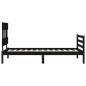 vidaXL Estructura de cama con cabecero madera maciza negro 90x200 cm