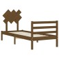 vidaXL Estructura cama con cabecero madera maciza marrón miel 90x200cm vidaXL Estructura cama con cabecero madera maciza marrón miel 90x200cm