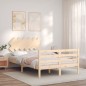 vidaXL Estructura de cama con cabecero madera maciza 120x200 cm vidaXL Estructura de cama con cabecero madera maciza 120x200 cm