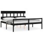 vidaXL Cama personas mayores cabecero madera maciza negro 200x200 cm vidaXL Cama personas mayores cabecero madera maciza negro 200x200 cm
