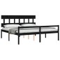 vidaXL Cama personas mayores cabecero madera maciza negro 200x200 cm vidaXL Cama personas mayores cabecero madera maciza negro 200x200 cm