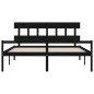 vidaXL Cama personas mayores cabecero madera maciza negro 200x200 cm vidaXL Cama personas mayores cabecero madera maciza negro 200x200 cm