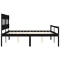vidaXL Cama personas mayores cabecero madera maciza negro 200x200 cm vidaXL Cama personas mayores cabecero madera maciza negro 200x200 cm