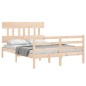 vidaXL Estructura de cama con cabecero madera maciza 120x200 cm vidaXL Estructura de cama con cabecero madera maciza 120x200 cm