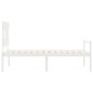 vidaXL Cama personas mayores cabecero madera maciza blanco 90x200 cm vidaXL Cama personas mayores cabecero madera maciza blanco 90x200 cm